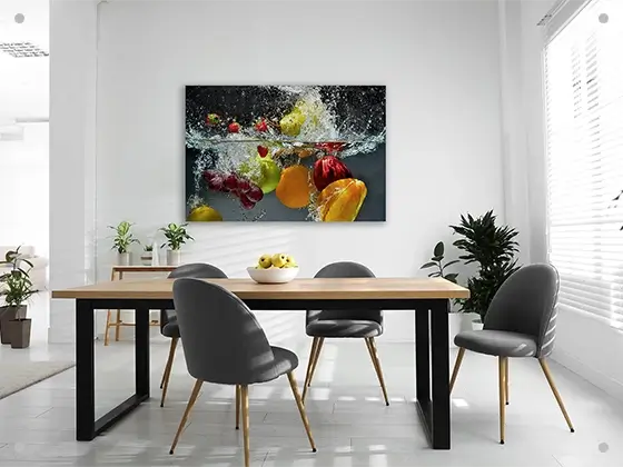 Tableau sur verre cuisine