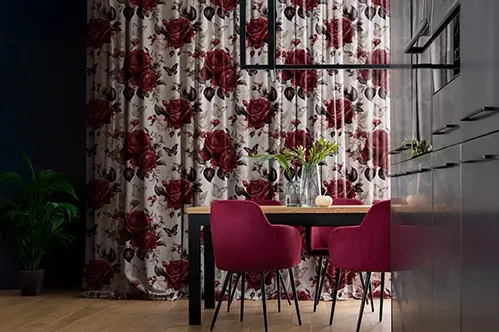 Raamdecoratie op maat met print - gordijnen en rolgordijnen voor elk raam