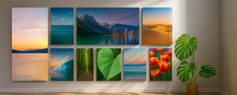 Collage aus Acrylglasbildern