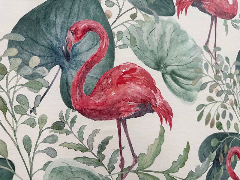 détail de la structure et de la qualité d’impression du papier peint intissé – Nikkel Art