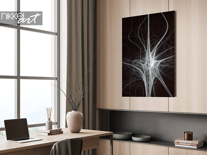Foto op geborsteld aluminium neuron fractal vlam