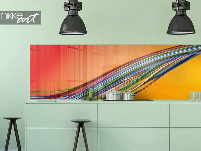 Keuken foto achterwand Abstract elegant golfpanoramaontwerp met ruimte voor uw tekst