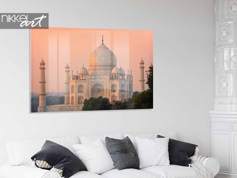 Foto op Plexiglas Uitzicht op Taj Mahal bij zonsondergang in Agra, Uttar Pradesh, India
