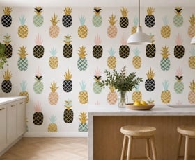 Fotobehang Ananas patronen