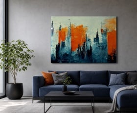 Plexiglas schilderij Aquarelschilderij wolkenkrabber