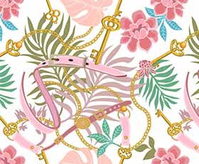 Plexiglas schilderij Bloemen en juwelen patronen