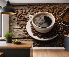 Fotobehang Koffie en koffiebonen