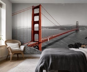 Fotobehang Rood, wit, zwart