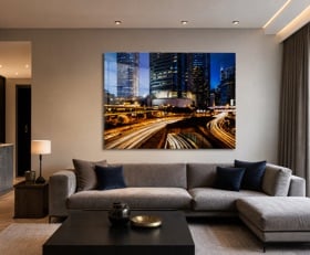 Plexiglas schilderij Snelweg bij nacht