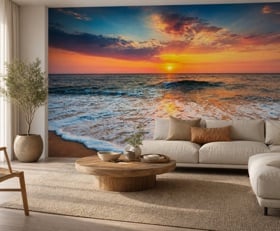 Fotobehang Strand zonsondergang