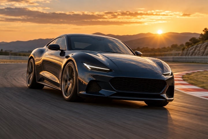 Sportwagen op een circuit als cadeau-inspiratie voor een autoliefhebber