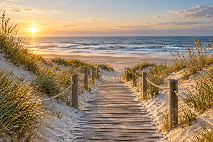 Pad door de duinen naar zee als cadeau-inspiratie voor een strandliefhebber