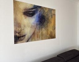Plexiglas schilderij Aquarel vrouwenportret in warme aardetinten