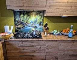 Spatwand keuken Beekje in tropisch regenwoud